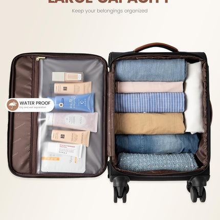 LOVEVOOK Carry On Luggage 22x14x9 Airline Approved with Spinner Wheels, 20 Inch