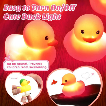 20Pcs LED Light Up Rubber Duck Plug, 16 Colors Changing LED Interior Car Light f
