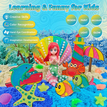 Glow in The Dark Terrarium Crafts Kit for Kids (Mermaid Terrarium)
