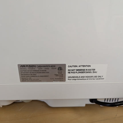 AIRMSEN AE-TDQR03 Countertop Portable Dishwasher, Compact Mini Dishwasher with 5