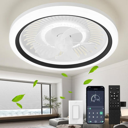 Spnoid Ceiling Fan with Lights and Remote,20'' Low Profile Ceiling Fans with Lig
