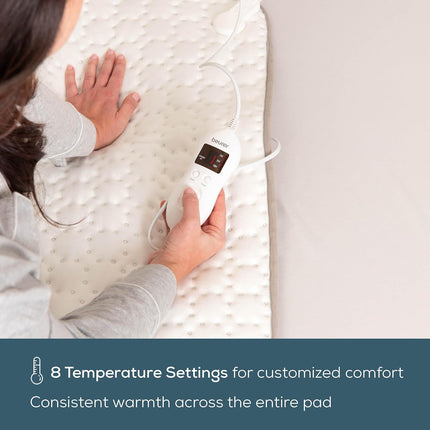 Beurer UWB55 Heated Underblanket with 8 Temperature Settings & Ultra-Soft Fleece
