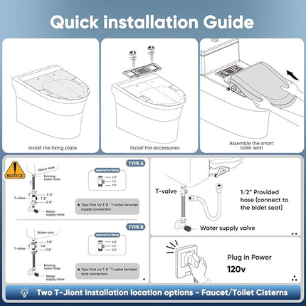 FVZ Bidet Toilet Seat Smart Electric Heated Toilet Seat with Warm Water & Dryer,