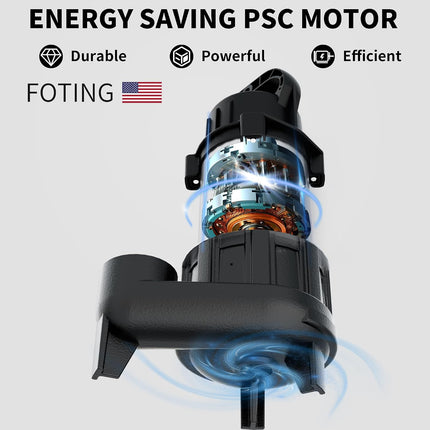 FOTING 1HP Submersible Sump Pump, Sewage/Effluent Pump 5600 GPH with 40 ft Lift, Cast Iron Heavy Duty with Float Switch