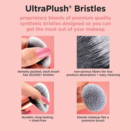 Real Techniques Au Naturale 9 Piece Makeup Brush Set, For Liquid, Cream, & Powde