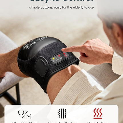 COMFIER Cordless Knee Massager with Heat and Vibration, Graphene Heating for Kne