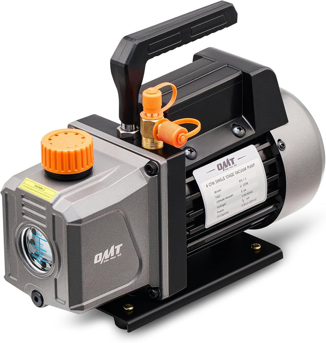 Orion Motor Tech 4cfm Vacuum Pump, 1 Stage HVAC Vacuum Pump for R12 R22 R134a R4