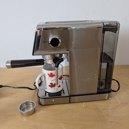 AMZCHEF 20 Bar Espresso Machine, Compact Stainless Steel Coffee Maker with LED Touch Screen & Milk Frother, Nickel