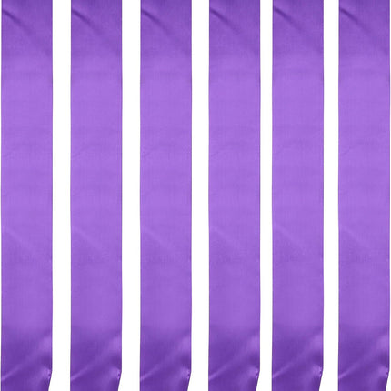 Pack of 6 Blank Satin Pageant Sashes for Princess, Beauty Queen, Homecoming, Win
