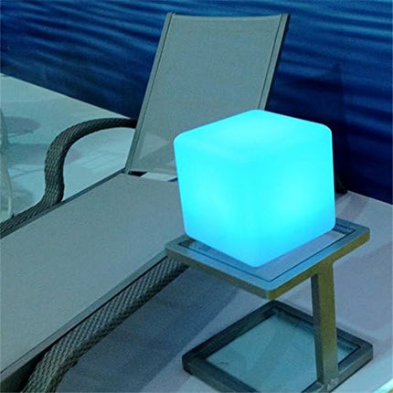 Mr.Go 8-inch Rechargeable LED Cube Light w/Remote, RGB Color Changing Cube Lamp,