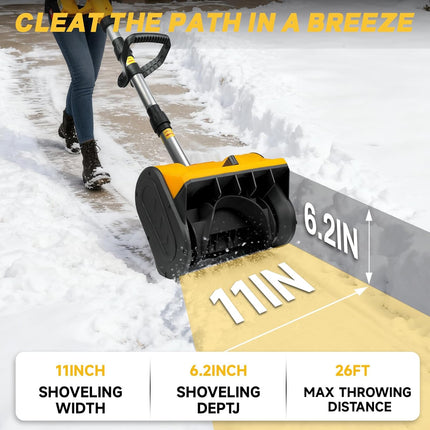 Cordless Snow Shovel Compatible with Dewalt 20V Max Battery, 11" Electric Snow B