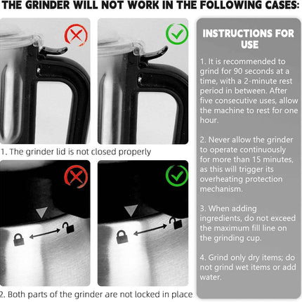 Spice Grinder Electric, Herb Nut Grinder for Kitchen, Detachable Espresso Grinde