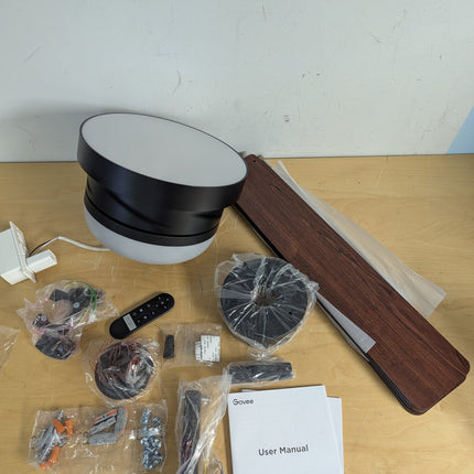 Govee RGBIC Smart Ceiling Fan with Lights and Remote, 52 inch Flush Mount, Reversible DC Motor, 5000 CFM, Alexa & Google