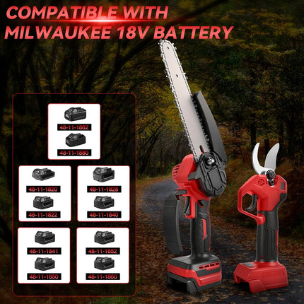 (Tool Only) 8 Inch Mini Chainsaw with Extension Pole for Milwaukee 18V