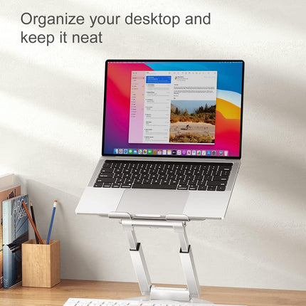tounee Laptop Stand for Desk Adjustable Height, Telescopic Computer Stand with P