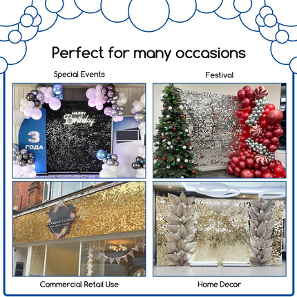 COKAOBE Black Shimmer Wall Backdrop, 36PCS Square Sequin Shimmer Backdrop Panel,