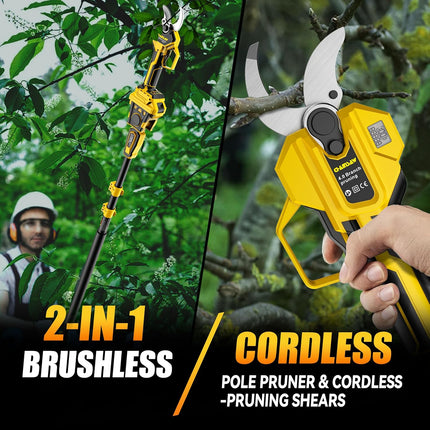 2-in-1 Electric Pole Pruning Shears Cordless Compatibility with DEWALT 20V MAX B