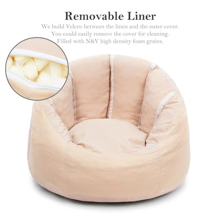 N&V Medium Shell Bean Bag Chair, Adult Size Bean Bag Sack, Foam Filling, Include
