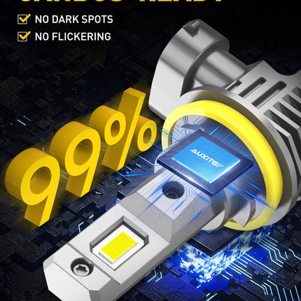 AUXITO H11 LED Headlight Bulbs, 40000LM 6500K White Wireless LED Headlights for