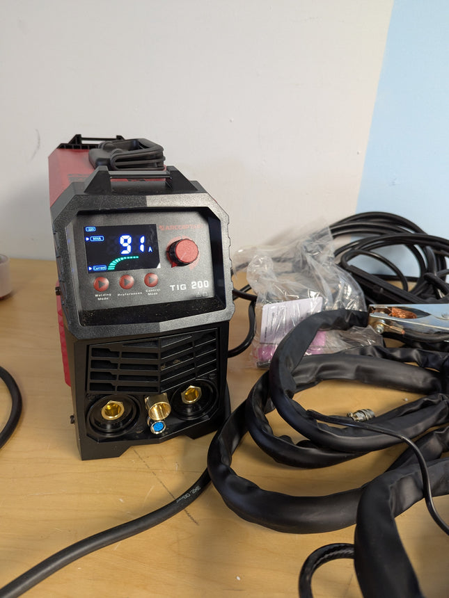 (NO TORCH) ARCCAPTAIN MIG Welder, 200Amp 6 in 1 Gas MIG/Gasless Flux Core MIG/St