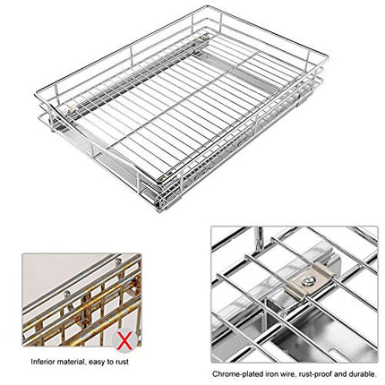 SortWise Heavy Duty Sliding Cabinet Organizer - Pull Out Shelf for Kitchen Pantr