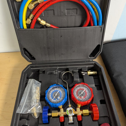 Orion Motor Tech AC Vacuum Pump and Gauge Set, 1/4 hp 3.5 cfm Vacuum Pump Manifo