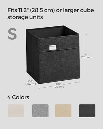SONGMICS Storage Cubes, Set of 4 Cube Storage Bins, 10.2 x 10.2 x 11 Inches, 2 H