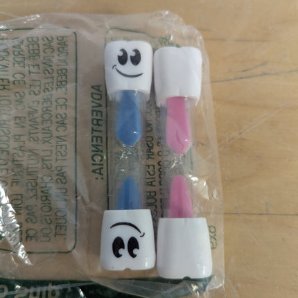 2 Minute Toothbrush Sand Timer for Kids, Small Blue and Pink Smiley Acrylic Hour