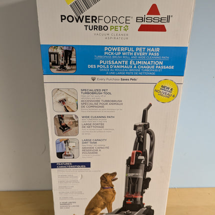 BISSELL® PowerForce® Turbo Pet Bagless Upright Vacuum, Powerfully Vacuum Pet Hai
