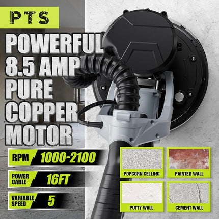 PTS 8.5A Electric Drywall Sander with Vacuum Dust Collection