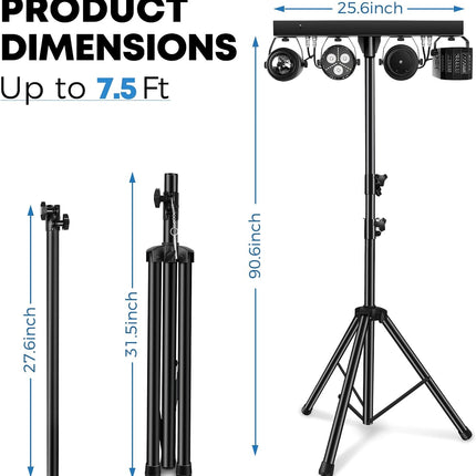 Telbum DJ Lights with Stand, Party Bar Gig Lighting Package with Carry Bag, Soun