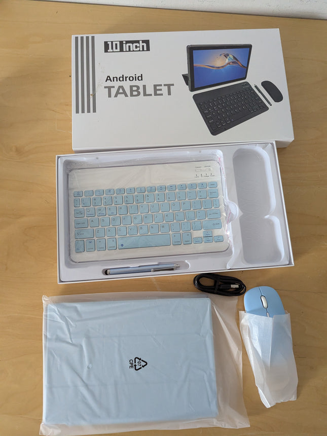 10 Inch Tablet 2 in 1 Android 15 Tablets with Keyboard Tabletas, Include Mouse S