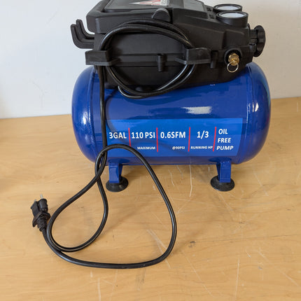 AEOLUS 3 Gallon 110 PSI Oil-Free Air Compressor, Portable Tank for Auto Repair, Tire Inflation & Spray Painting, 16.8 lb
