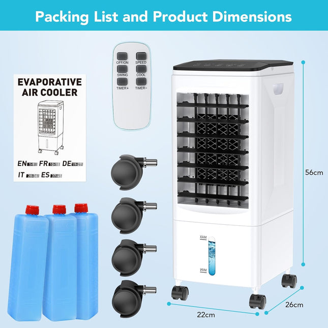 Portable Air Conditioner, 3-in-1 Air Cooler with Remote, Portable AC Cooling Fan