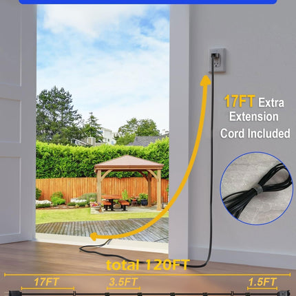 luckystyle 120FT LED Outdoor String Lights with 30+2 Edison Shatterproof Waterpr