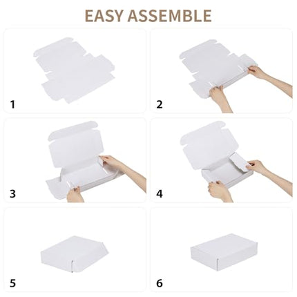 RLAVBL 9x6x2 Shipping Boxes Set of 50, White Corrugated Cardboard Box for Packin
