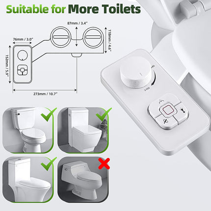 SAMODRA Bidet Attachment Non-Electric Cold Water Bidet Toilet Seat Attachment wi