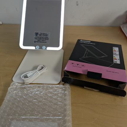 Auxmir Rechargeable Travel Makeup Mirror, Portable Travel Lighted Makeup Mirror