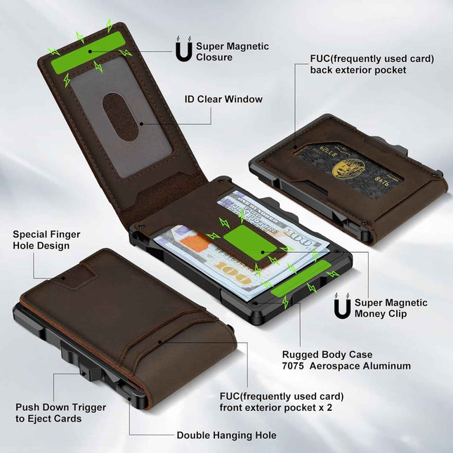 furid Genuine Leather Wallet for Men: RFID Slim Minimalist Wallets with Money Cl
