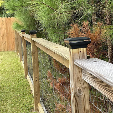 Viewsun 6 Pack Solar Post Lights, Outdoor Fence Post Cap Light Solar Powered Cap