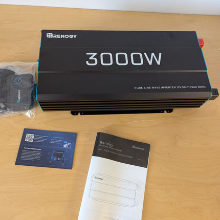 Renogy 3000W Pure Sine Wave Inverter 12V DC to 120V AC Converter for Home, RV, T