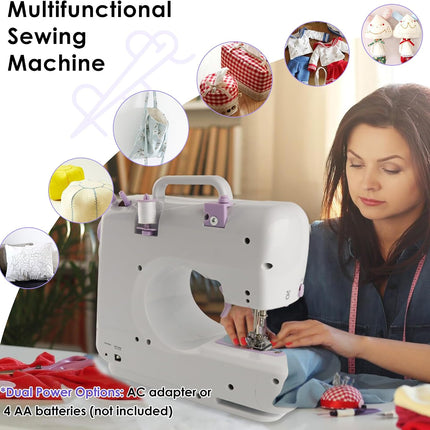 Sewing Machine for Beginners with Extension Table and Sewing Kit, Portable Mini