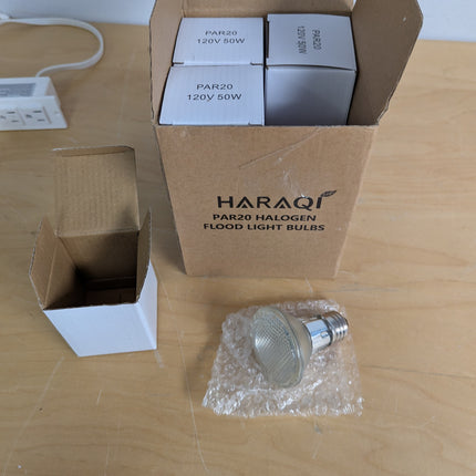 Haraqi 8 Pack PAR20 50W 120V E26 Medium Base Halogen Flood Light Bulbs, Dimmable