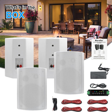 Herdio 6.5 Inch 800W Outdoor Speakers Bluetooth Waterproof Wall Mounted Sound Sy