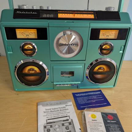 Studebaker Sound Station Portable Stereo Boombox with Bluetooth/CD/AM-FM Radio/C