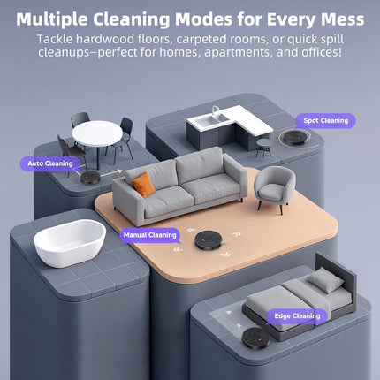 MONSGA Robot Vacuums and mop, Powerful Suction Robotic Vacuum, 140Min Runtime, V