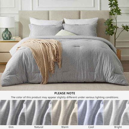 CozyLux Twin Comforter Set Dorm Bedding, 2 Pieces Light Grey Twin Extra Long Sof
