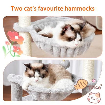 Heybly Cat Tree, 39.4 Inches Tower Condo with Scratching Post, Cat Tower for Ind