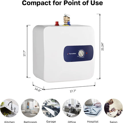 ThermoMate Mini Tank Electric Water Heater ES700 Hard Wired 6.5 Gallons Point of
