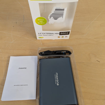 Maxone 500GB Portable External Hard Drive, Ultra Slim USB3.0 HDD Storage Compati